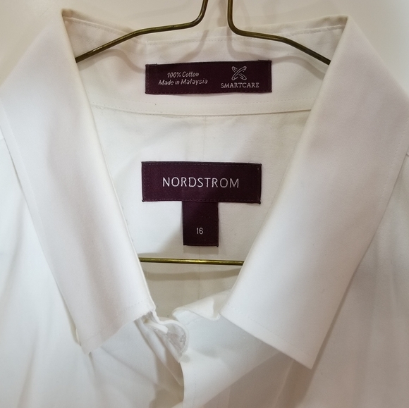 Nordstrom Smartcare White Short Sleeve Shirt 16 - Picture 4 of 16